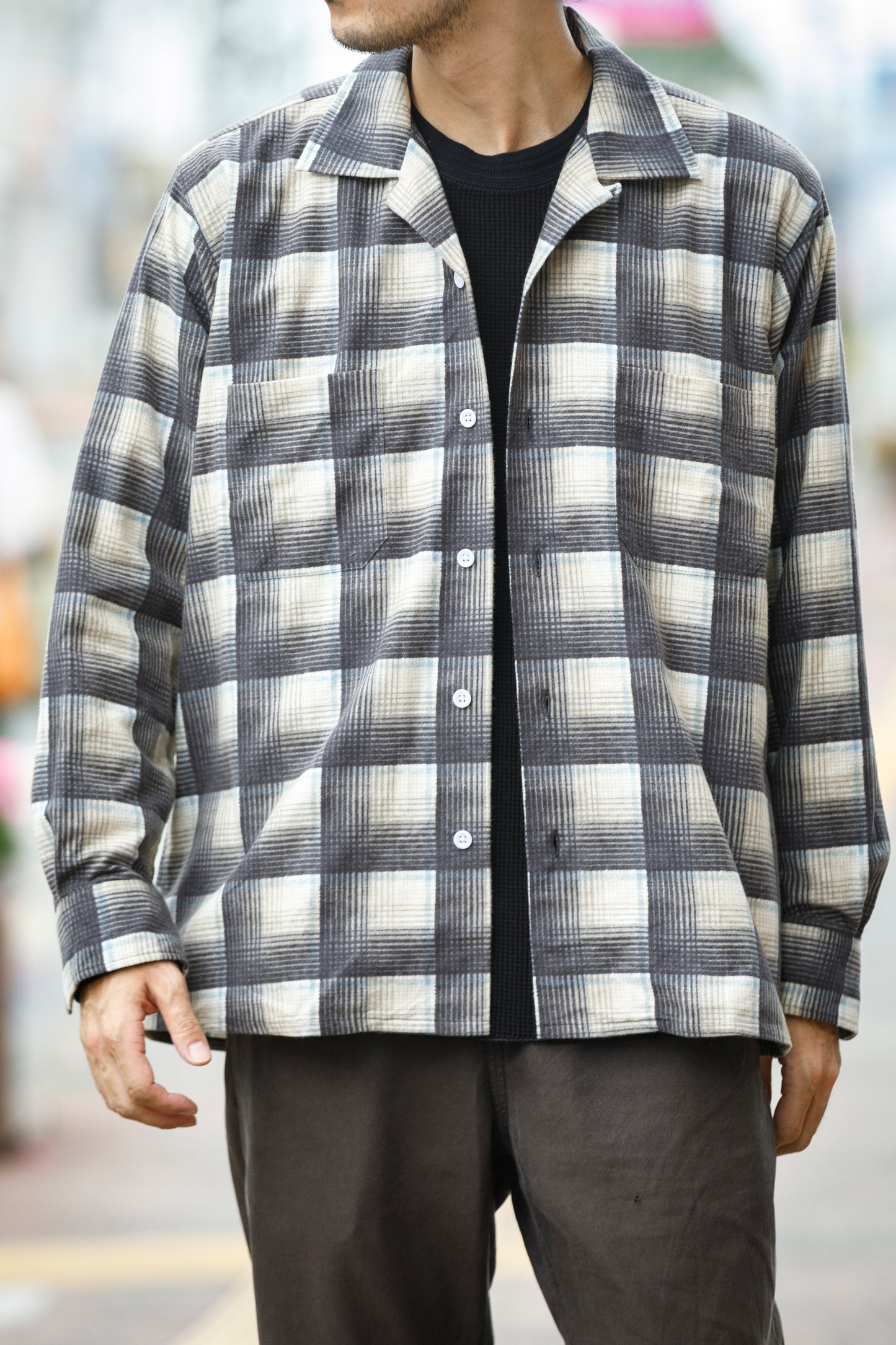 MOJITO / ABSHINTH SHIRT_cotton flannel plaid - Gray