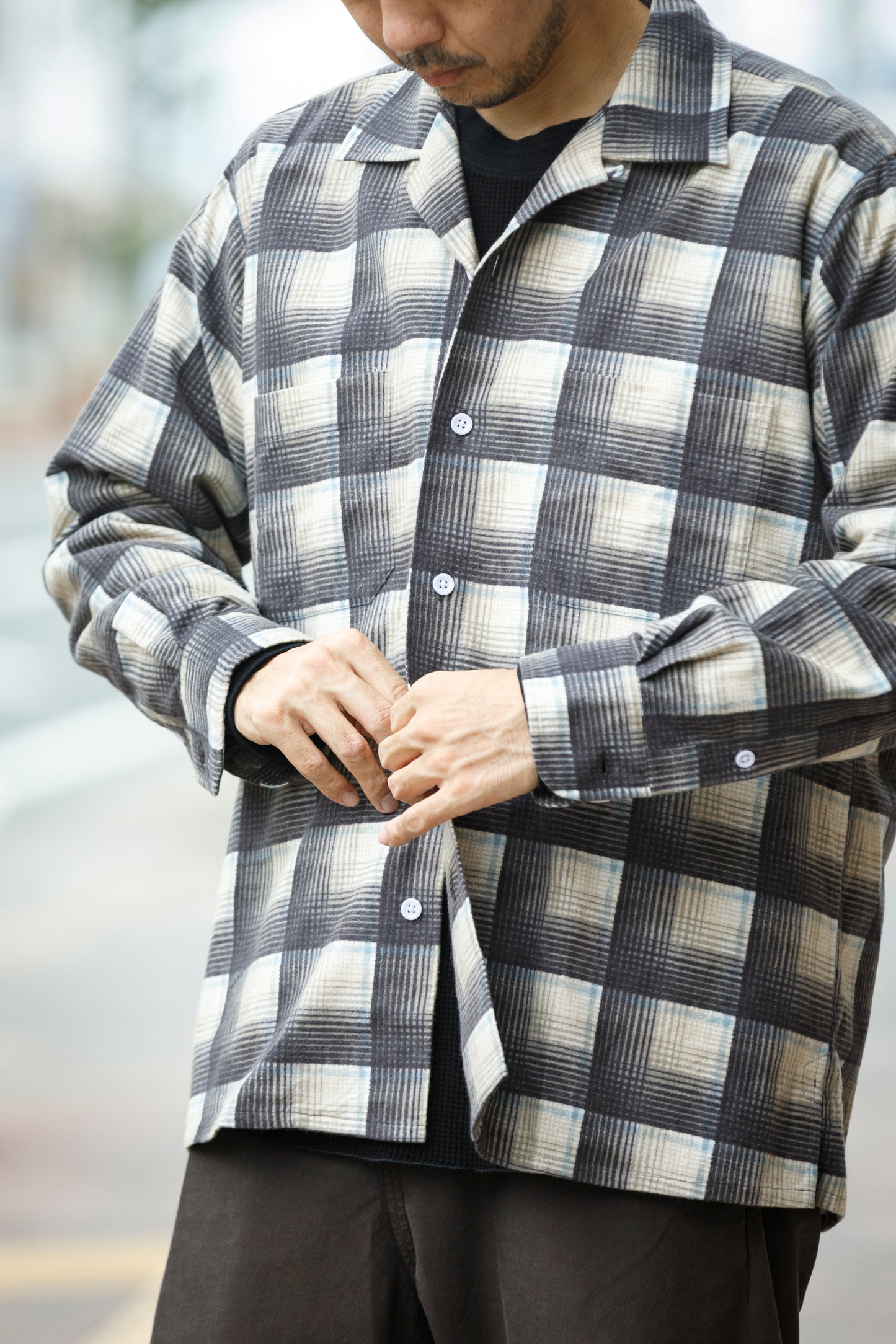 MOJITO / ABSHINTH SHIRT_cotton flannel plaid - Gray