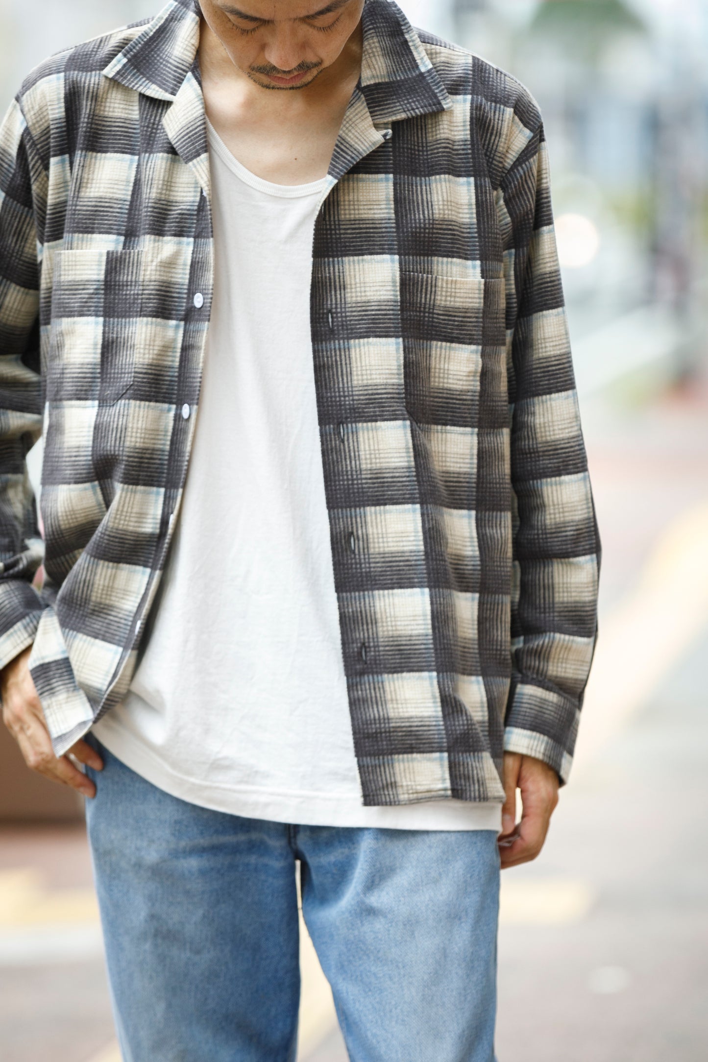 MOJITO / ABSHINTH SHIRT_cotton flannel plaid - Gray