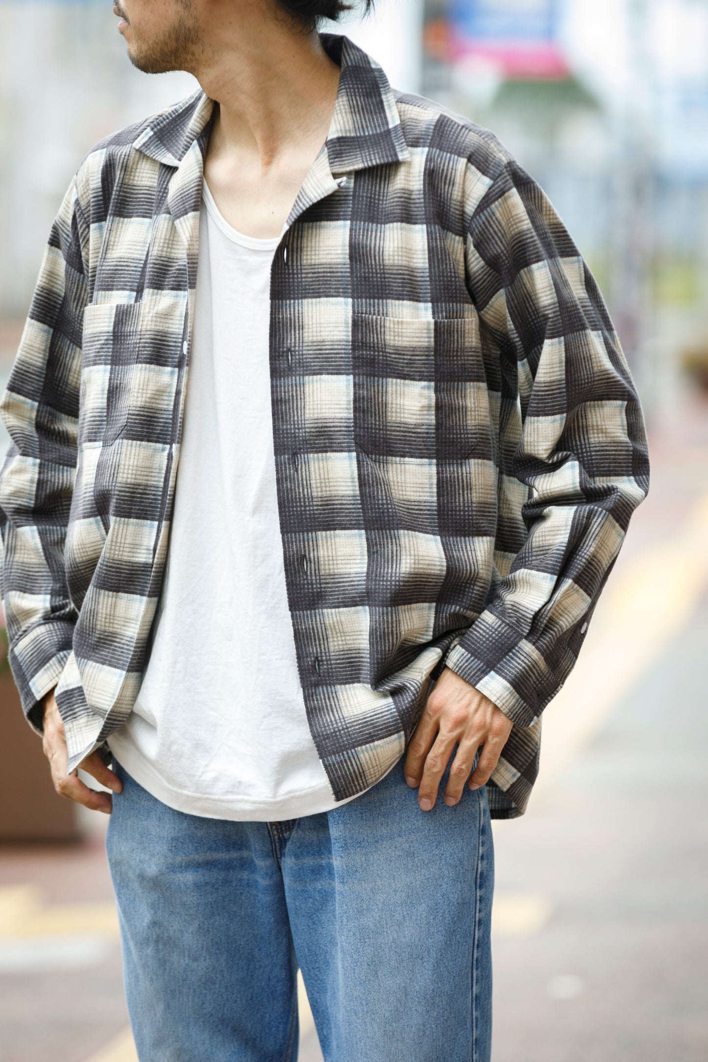 MOJITO / ABSHINTH SHIRT_cotton flannel plaid - Gray