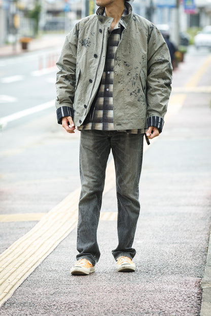 山内 25221 / 3wayシールドコットン・ジップジャケット - khaki × arimatsu black