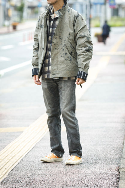 山内 25221 / 3wayシールドコットン・ジップジャケット - khaki × arimatsu black
