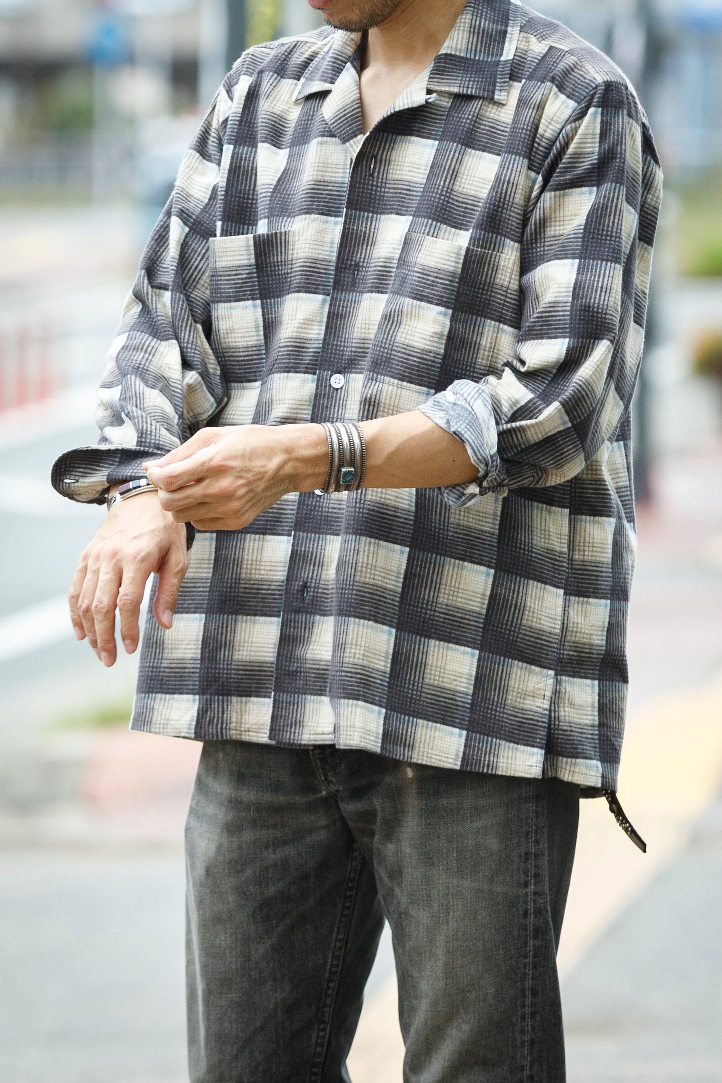 MOJITO / ABSHINTH SHIRT_cotton flannel plaid - Gray