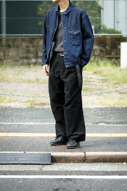 NULABEL / 522-204 URUSHI COATED DENIM TRUCKER JACKET - COAL BLACK