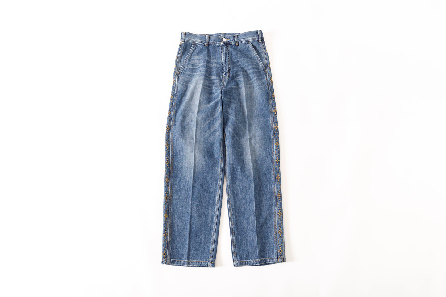 SARTO / 252-20003 EMBROIDERY DENIM PANTS - WASHED INDIGO