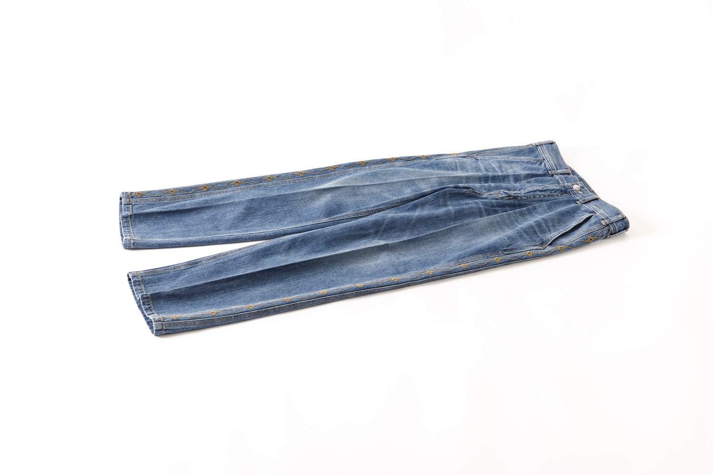 SARTO / 252-20003 EMBROIDERY DENIM PANTS - WASHED INDIGO