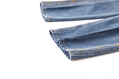 SARTO / EMBROIDERY DENIM PANTS - WASHED INDIGO