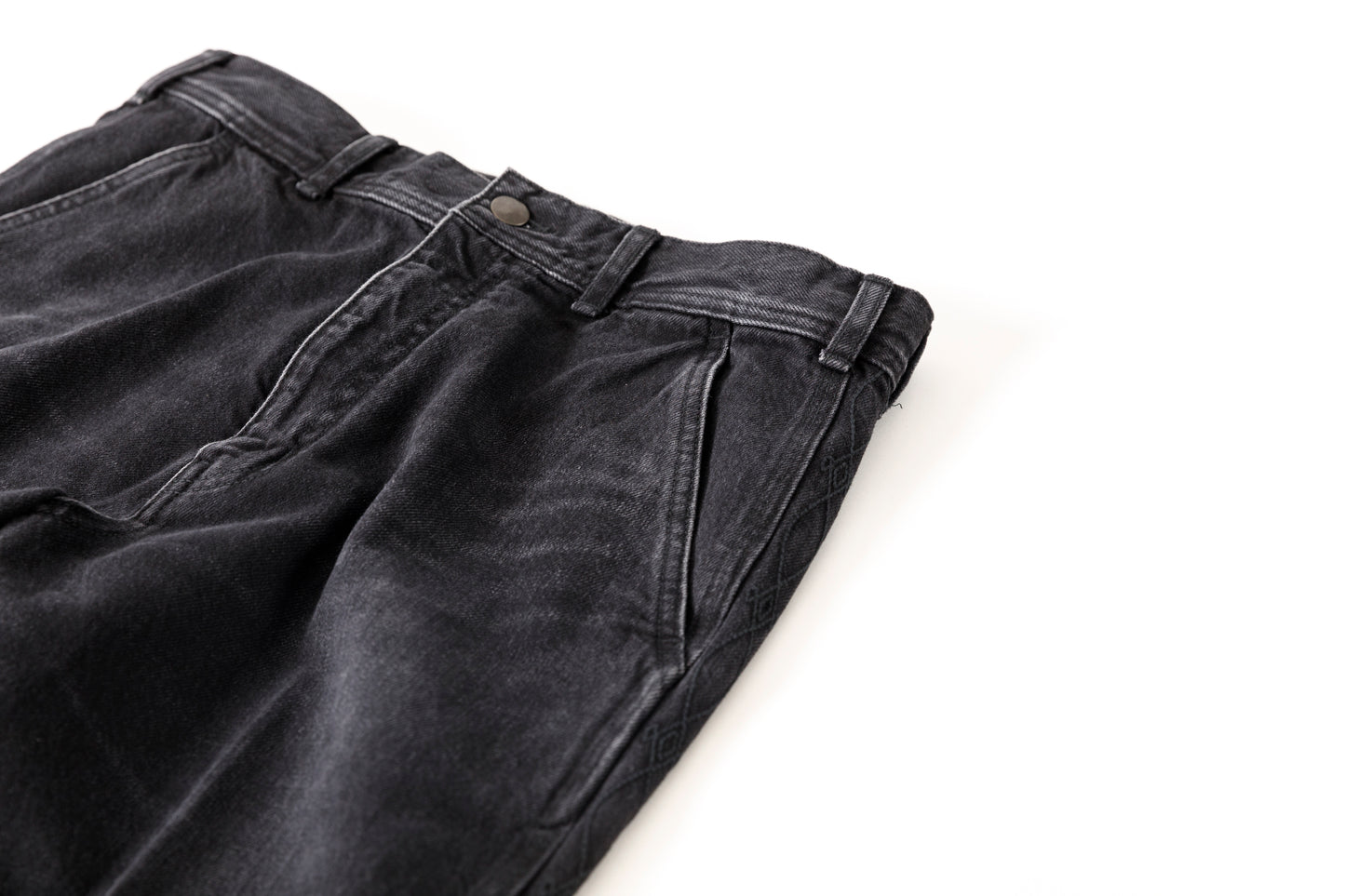 SARTO / EMBROIDERY DENIM PANTS - WASHED BLACK
