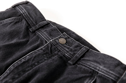 SARTO / EMBROIDERY DENIM PANTS - WASHED BLACK