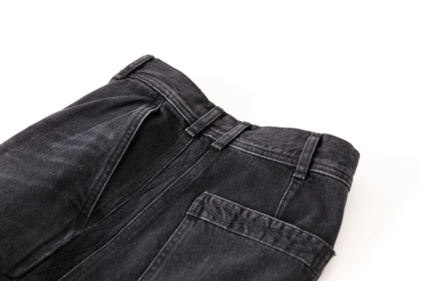 SARTO / EMBROIDERY DENIM PANTS - WASHED BLACK