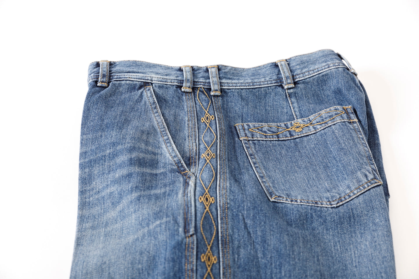 SARTO / 252-20003 EMBROIDERY DENIM PANTS - WASHED INDIGO