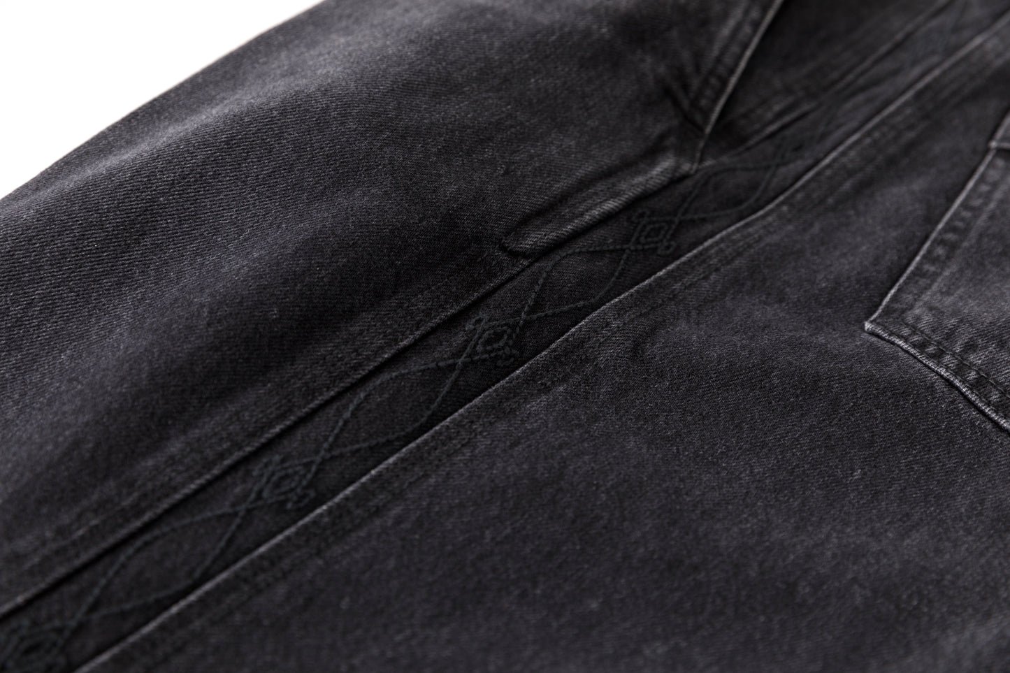 SARTO / EMBROIDERY DENIM PANTS - WASHED BLACK