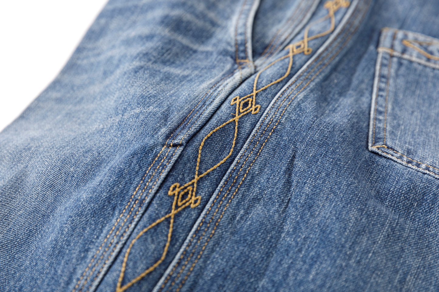 SARTO / EMBROIDERY DENIM PANTS - WASHED INDIGO