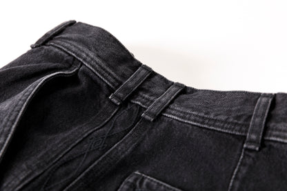 SARTO / 252-20003 EMBROIDERY DENIM PANTS - WASHED BLACK