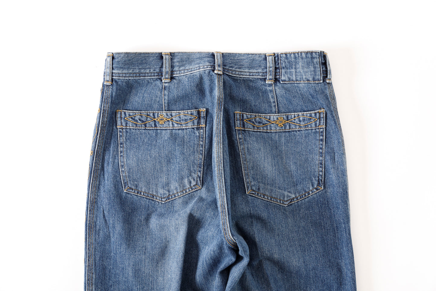SARTO / EMBROIDERY DENIM PANTS - WASHED INDIGO