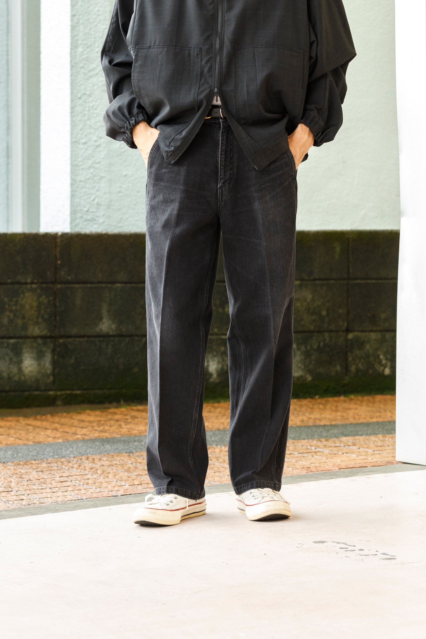 SARTO / EMBROIDERY DENIM PANTS - WASHED BLACK