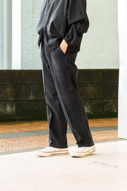 SARTO / EMBROIDERY DENIM PANTS - WASHED BLACK