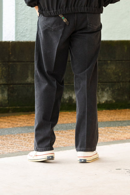 SARTO / EMBROIDERY DENIM PANTS - WASHED BLACK