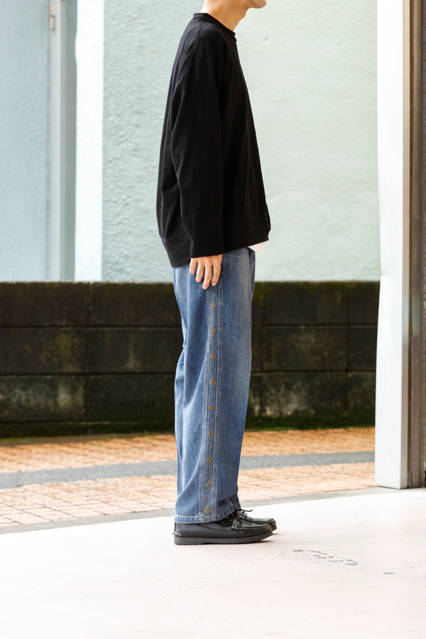 SARTO / 252-20003 EMBROIDERY DENIM PANTS - WASHED INDIGO
