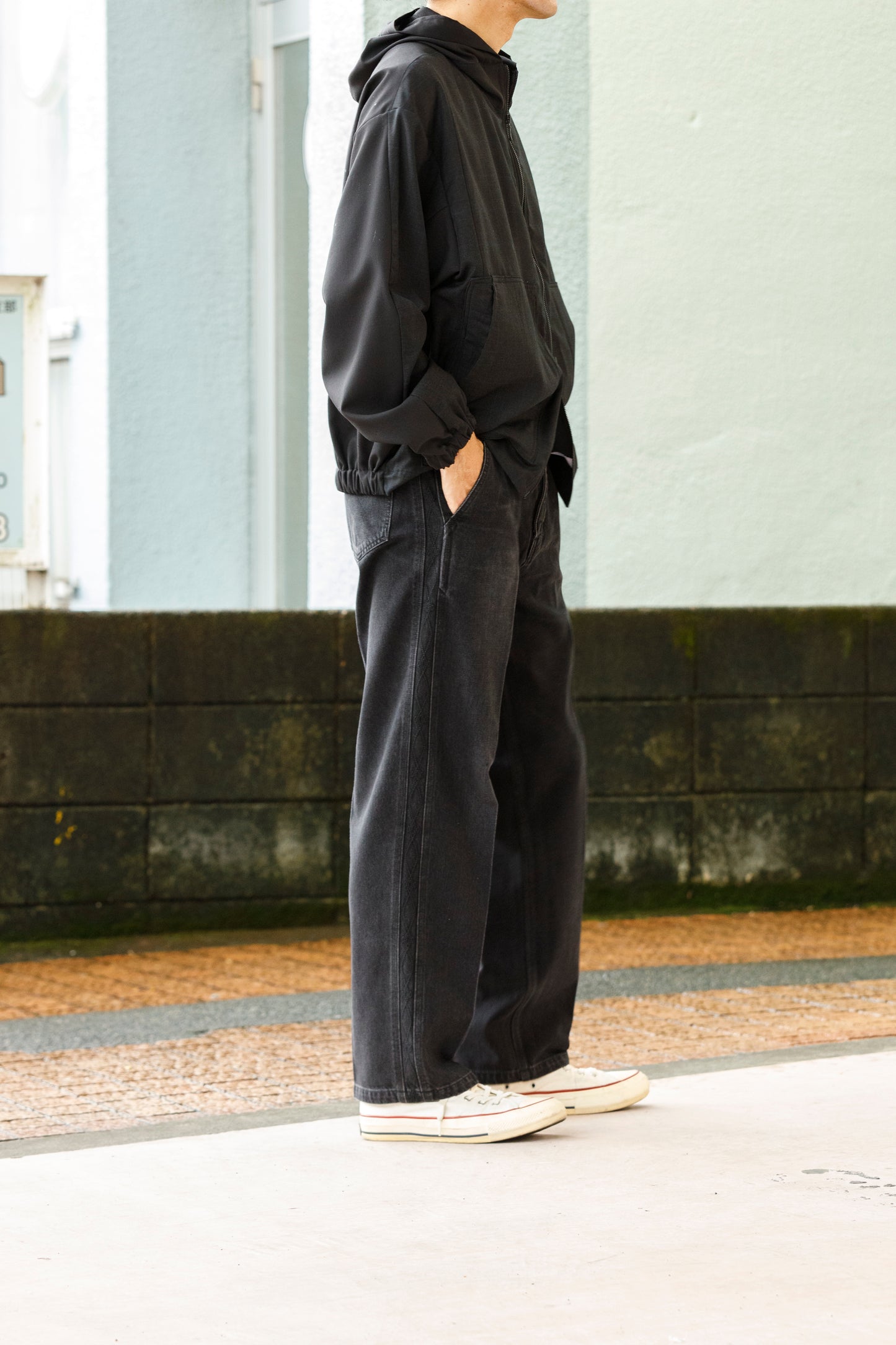 SARTO / EMBROIDERY DENIM PANTS - WASHED BLACK
