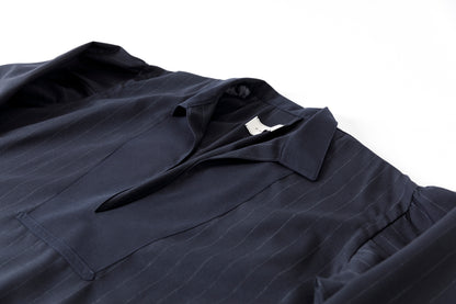 SARTO / 242-13001  SKIPPER PULL OVER(HARD TWISTED WOOL) - NAVY CHALK STRIPE