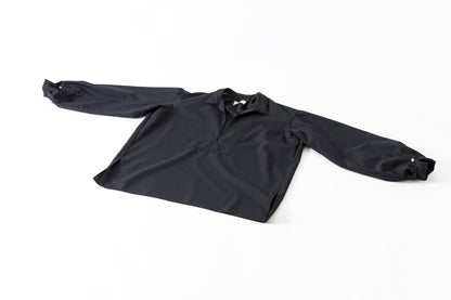 SARTO / 252-18001  TUKED SKIPPER BLOUSE(HIGH TWISTED WOOL) - BLACK