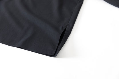 SARTO / 252-18001  TUKED SKIPPER BLOUSE(HIGH TWISTED WOOL) - BLACK