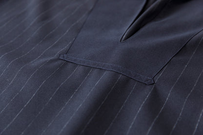 SARTO / 242-13001  SKIPPER PULL OVER(HARD TWISTED WOOL) - NAVY CHALK STRIPE