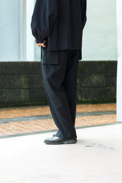 SARTO / 252-12001 CARGO PANTS(DRY WOOL TWILL) - BLACK