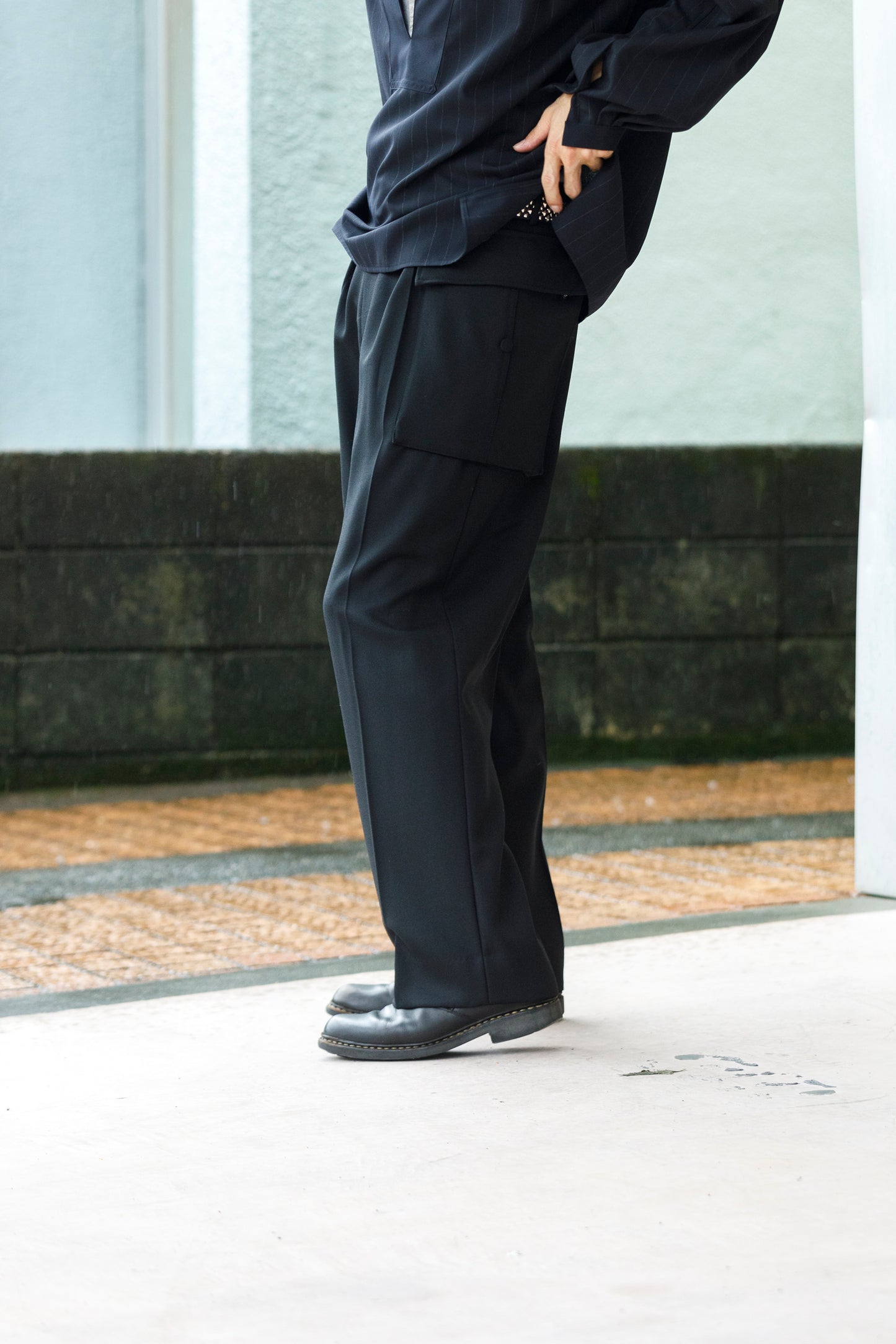 SARTO / 252-12001 CARGO PANTS(DRY WOOL TWILL) - BLACK