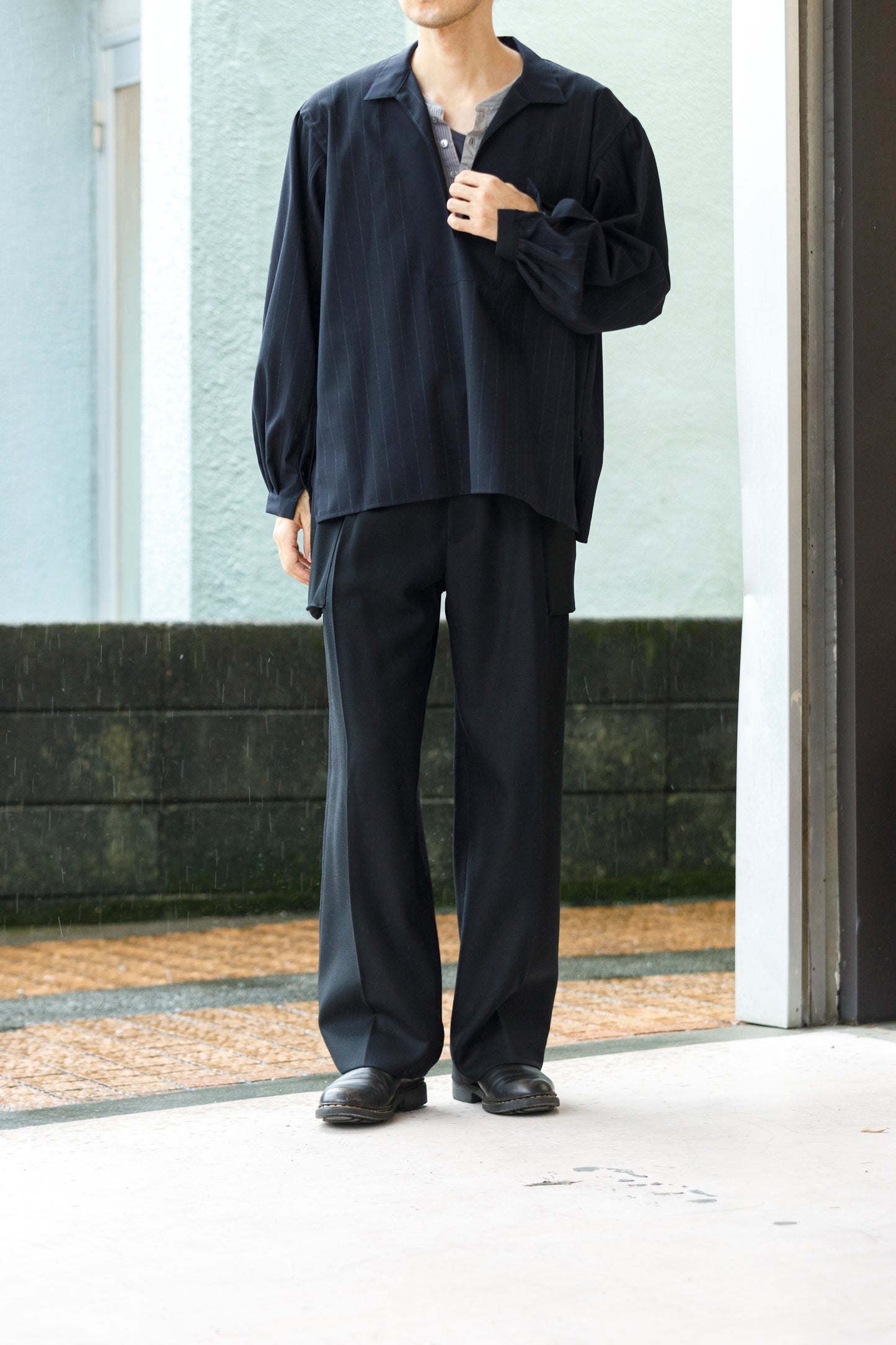 SARTO / 252-12001 CARGO PANTS(DRY WOOL TWILL) - BLACK