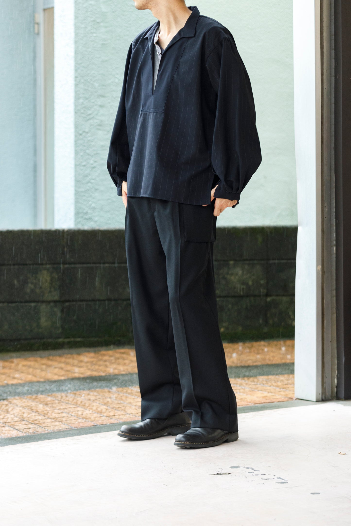 SARTO / 242-13001  SKIPPER PULL OVER(HARD TWISTED WOOL) - NAVY CHALK STRIPE