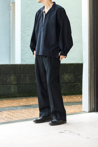 SARTO / 242-13001  SKIPPER PULL OVER(HARD TWISTED WOOL) - NAVY CHALK STRIPE