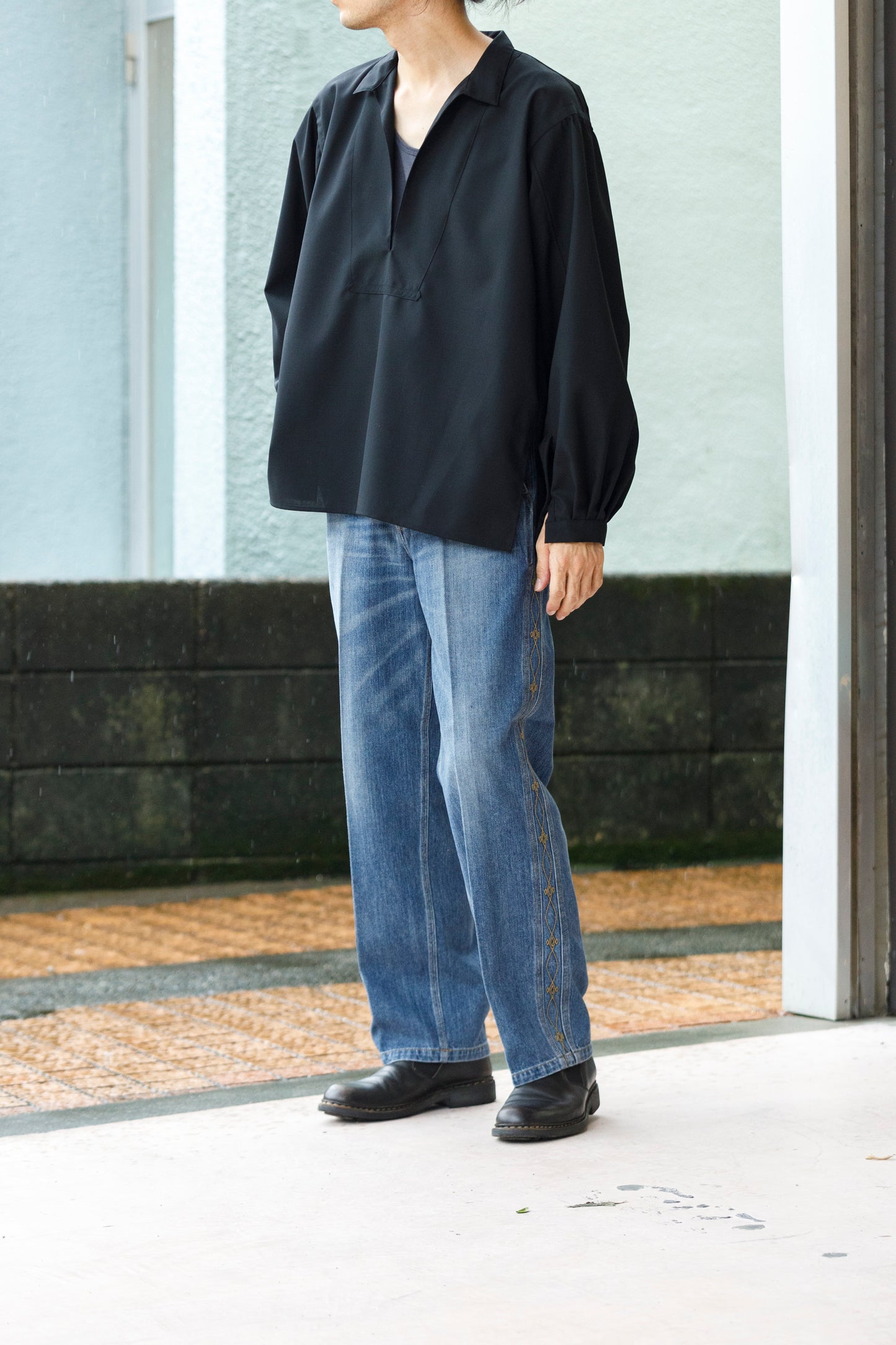 SARTO / 252-20003 EMBROIDERY DENIM PANTS - WASHED INDIGO