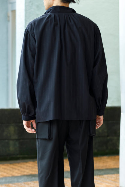 SARTO / 242-13001  SKIPPER PULL OVER(HARD TWISTED WOOL) - NAVY CHALK STRIPE