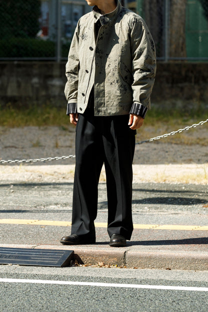 山内 25221 / 3wayシールドコットン・ジップジャケット - khaki × arimatsu black