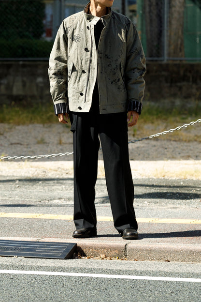 山内 25221 / 3wayシールドコットン・ジップジャケット - khaki × arimatsu black