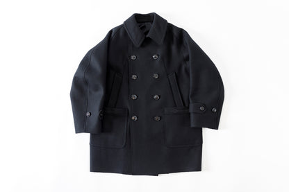 SARTO / 242-06001 HEAVY WOOL CASHMERE MELTON P-COAT - BLACK