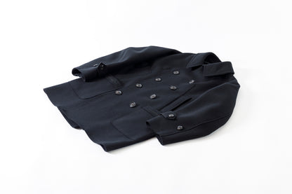 SARTO / 242-06001 HEAVY WOOL CASHMERE MELTON P-COAT - BLACK