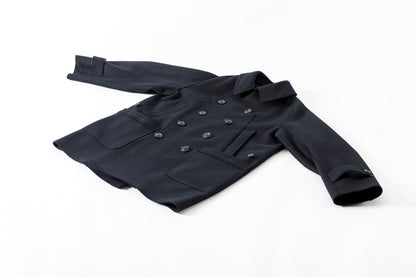 SARTO / 242-06001 HEAVY WOOL CASHMERE MELTON P-COAT - BLACK