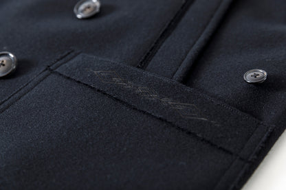 SARTO / 242-06001 HEAVY WOOL CASHMERE MELTON P-COAT - BLACK