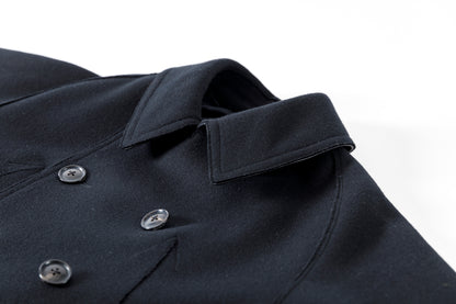 SARTO / 242-06001 HEAVY WOOL CASHMERE MELTON P-COAT - BLACK