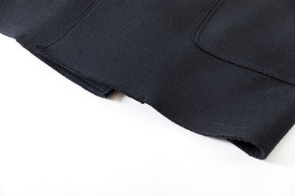 SARTO / 242-06001 HEAVY WOOL CASHMERE MELTON P-COAT - BLACK