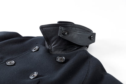 SARTO / 242-06001 HEAVY WOOL CASHMERE MELTON P-COAT - BLACK
