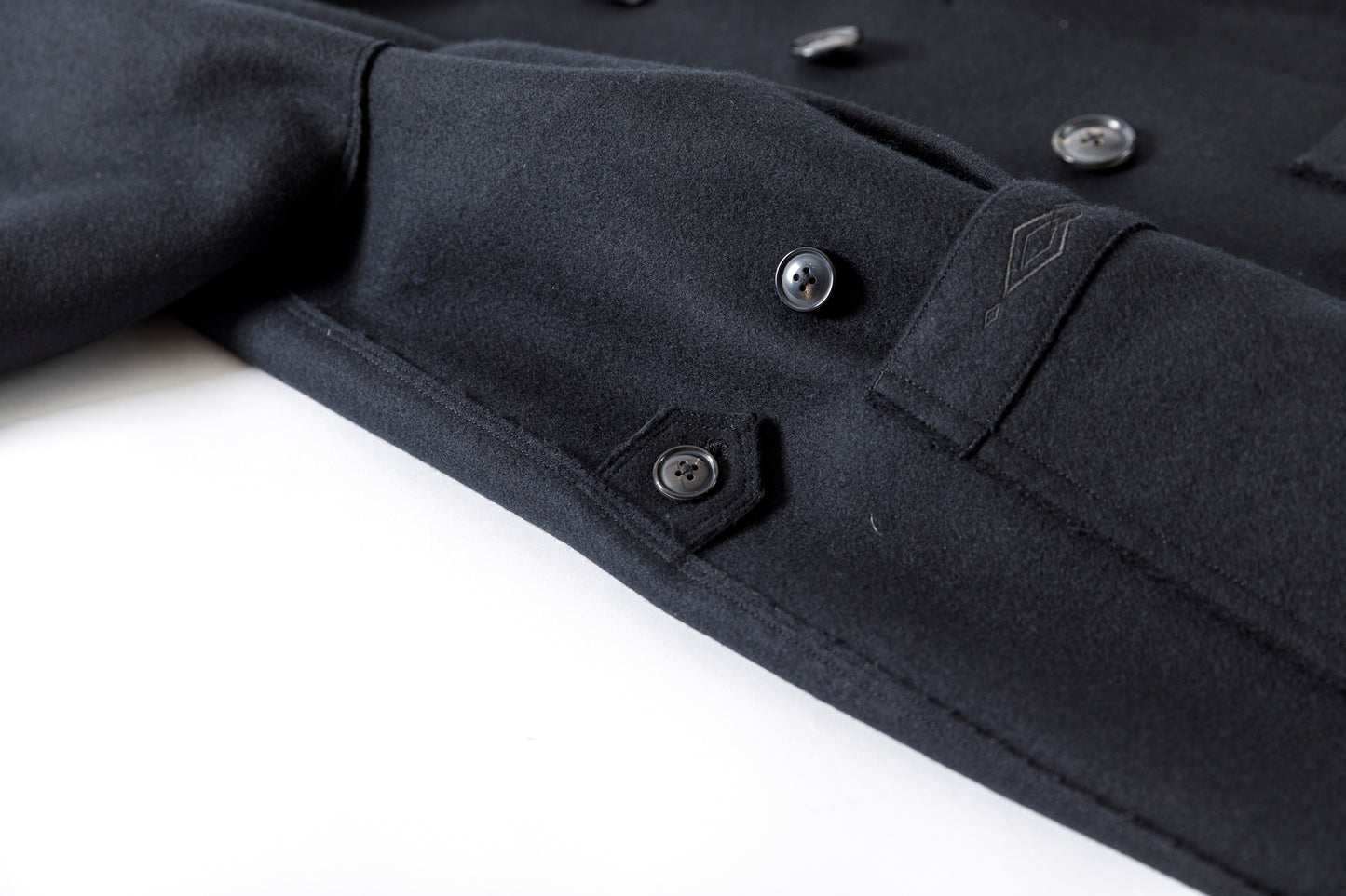 SARTO / 242-06001 HEAVY WOOL CASHMERE MELTON P-COAT - BLACK