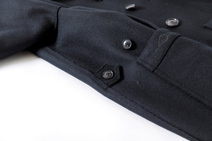 SARTO / 242-06001 HEAVY WOOL CASHMERE MELTON P-COAT - BLACK