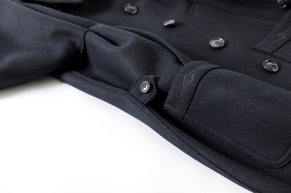 SARTO / 242-06001 HEAVY WOOL CASHMERE MELTON P-COAT - BLACK