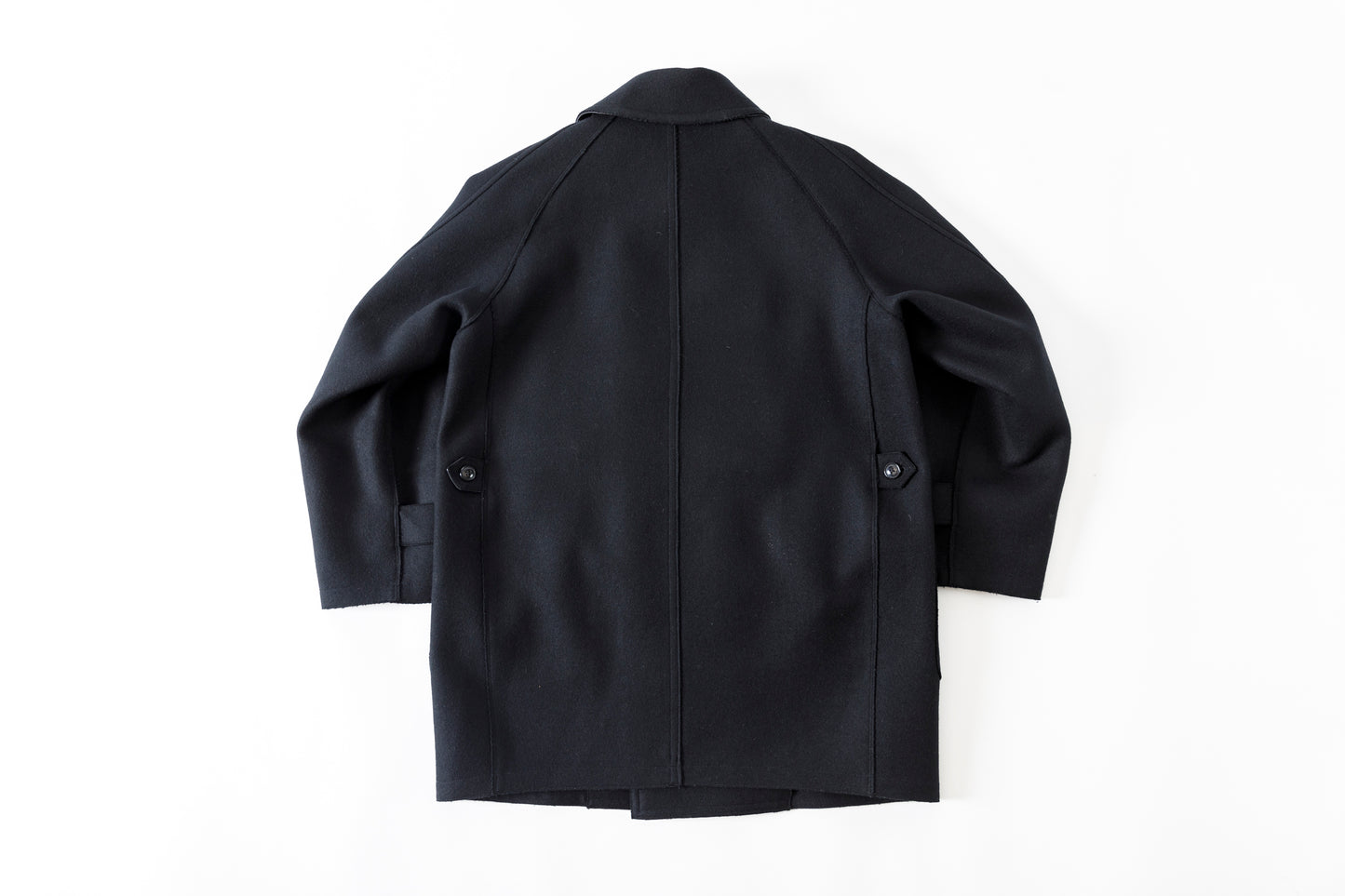 SARTO / 242-06001 HEAVY WOOL CASHMERE MELTON P-COAT - BLACK