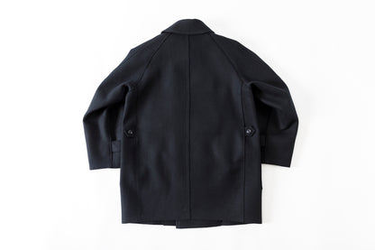 SARTO / 242-06001 HEAVY WOOL CASHMERE MELTON P-COAT - BLACK