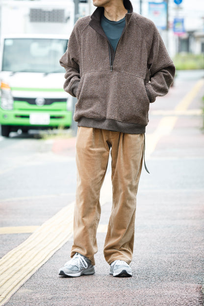 山内 25236 / アルパカボア・ジッププルオーバー - charcoal gray